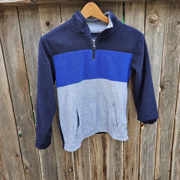 Place Kids Blue and Gray Quarter-Zip Sweater Size 7/8 - Picture 2 of 15